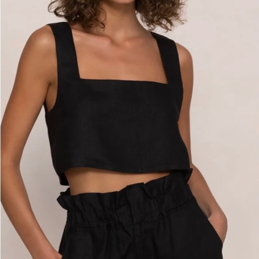 BRAND NEW Posse the Label Linen Alice Crop Top